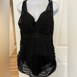 Black one piece swim dress